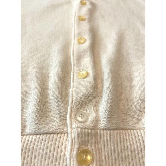 VTG Jantzen 60's Knit Wool Blend Cardigan Sweater USA Unisex Cream White M - Picture 4 of 11
